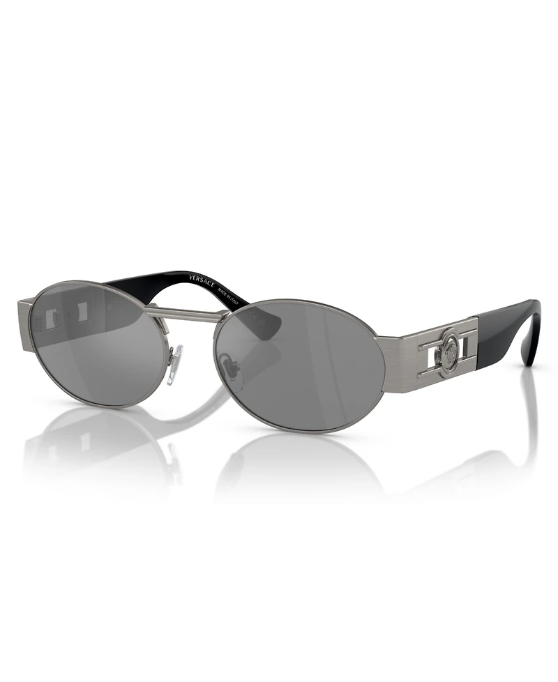 Versace Unisex Metal Oval Sunglasses, VE2264