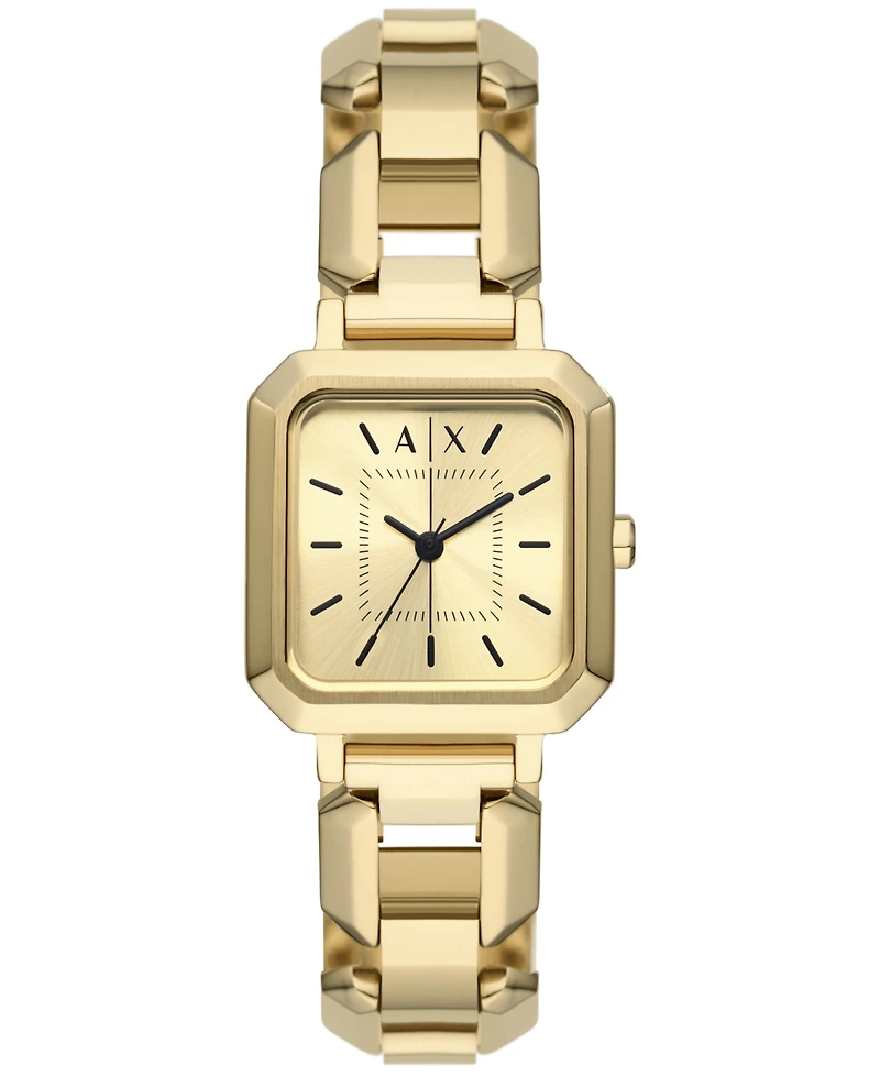A|X Armani Exchange Women's Three Hand Gold-Tone Stainless Steel Watch 27mm