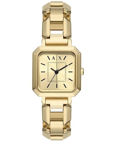 A|X Armani Exchange Women's Three Hand Gold-Tone Stainless Steel Watch 27mm