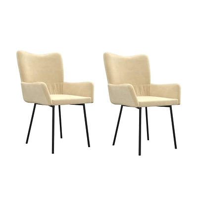 Dining Chairs 2 pcs Cream Velvet