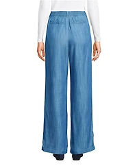 Lands' End Petite High Rise Tencel Fiber Pleated Wide Leg Pants