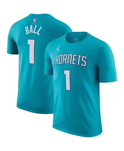 Men's Nike LaMelo Ball Teal Charlotte Hornets Icon 2022/23 Name and Number T-shirt