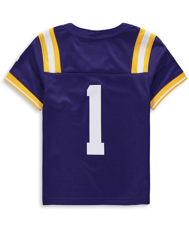 Preschool Boys and Girls Nike #1 Purple Lsu Tigers Team Replica Football Jersey