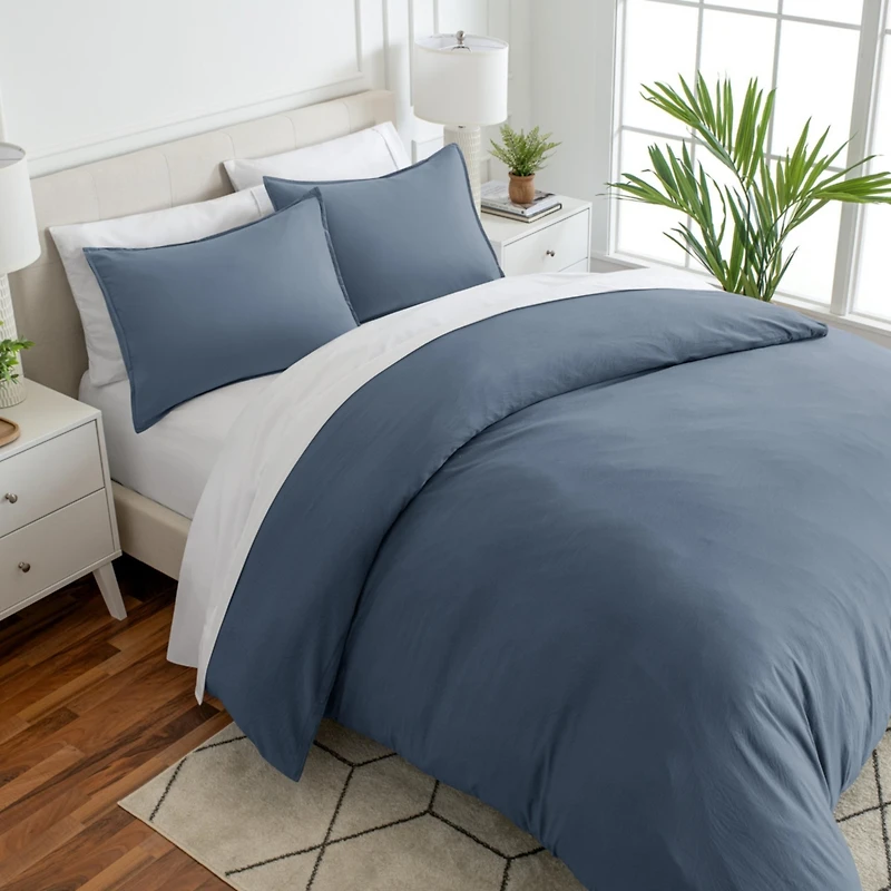 Bare Home Ultra-Soft Sand washed King Duvet Cover & Sham Set