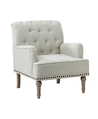 Mcgavock Traditional Wooden Upholstered Accent Chair with Tufted Back