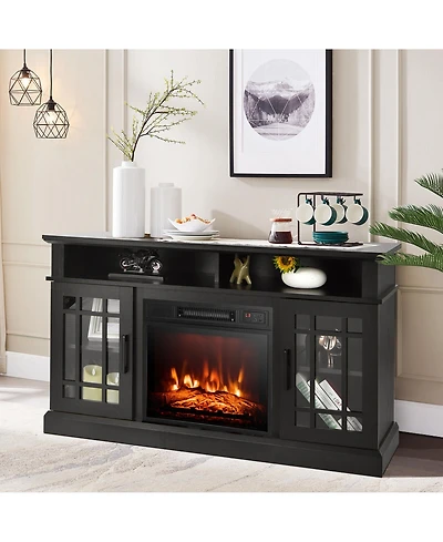 48'' Fireplace Tv Stand W/ 1400W Electric Fireplace for TVs up to 50 Inches