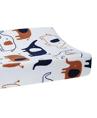 Lambs & Ivy Playful Elephant White/Blue Baby/Infant Changing Pad Cover