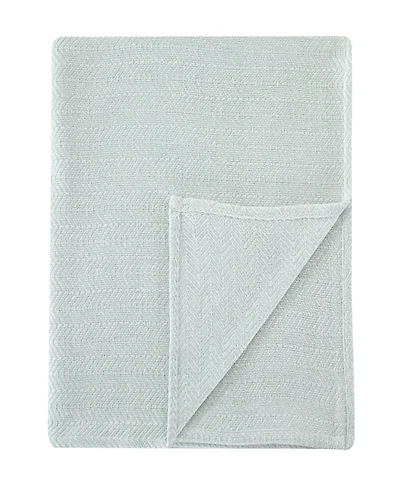 Melange Home Herringbone Cotton Blanket, Full/Queen