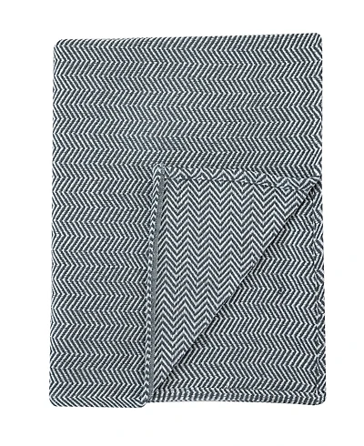 Melange Home Herringbone Cotton Blanket, Full/Queen