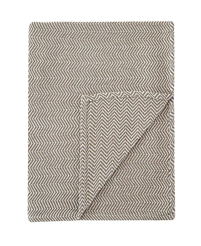 Melange Home Herringbone Cotton Blanket, Full/Queen