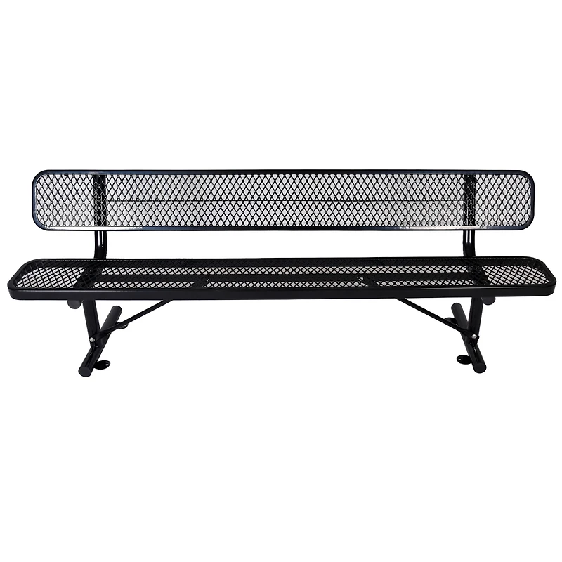 Streamdale 8 Ft. Outdoor Steel Bench With Backrest