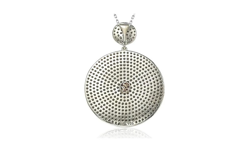Suzy Levian New York Cubic Zirconia Medallion Pendant in Sterling Silver