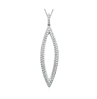 Suzy Levian New York Sterling Silver Pave Cubic Zirconia Open Marquise Drop Pendant