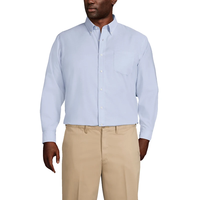 Lands' End Men's Traditional Fit Solid No Iron Supima Oxford Dress Shirt