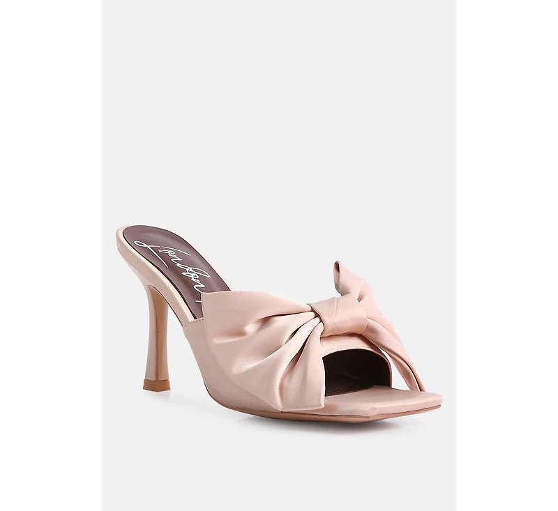 Womens Wonderbuz High Heeled Bow Slider Sandals