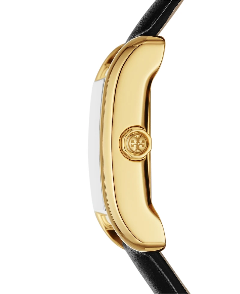 Tory Burch Women's The Eleanor Black Leather Strap Watch 25mm