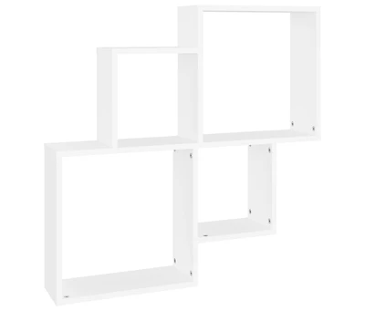 vidaXL Wall Cube Shelf White 31.5"x5.9"x30.9" Engineered Wood
