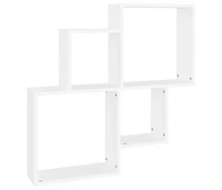 vidaXL Wall Cube Shelf White 31.5"x5.9"x30.9" Engineered Wood