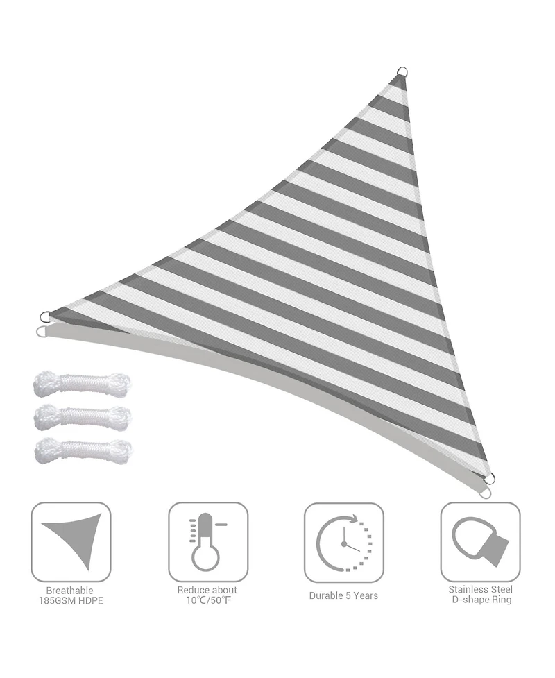 7 Ft 97% Uv Block Hdpe Triangle Sun Shade Sail Canopy Outdoor Patio Poolside