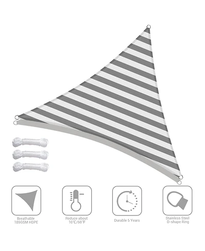 7 Ft 97% Uv Block Hdpe Triangle Sun Shade Sail Canopy Outdoor Patio Poolside