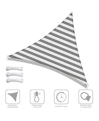 7 Ft 97% Uv Block Hdpe Triangle Sun Shade Sail Canopy Outdoor Patio Poolside