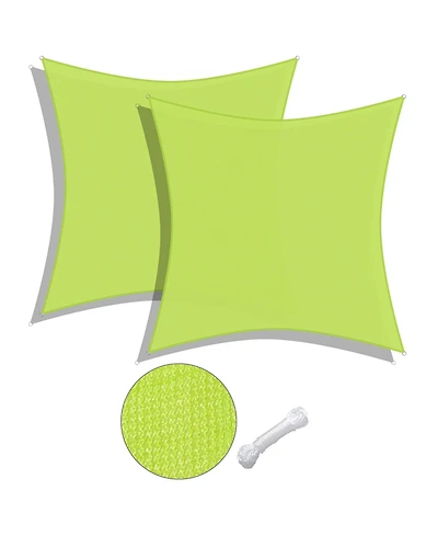 2 Pack 18x18 Ft 97% Uv Block Square Sun Shade Sail Canopy Outdoor Backyard Pool