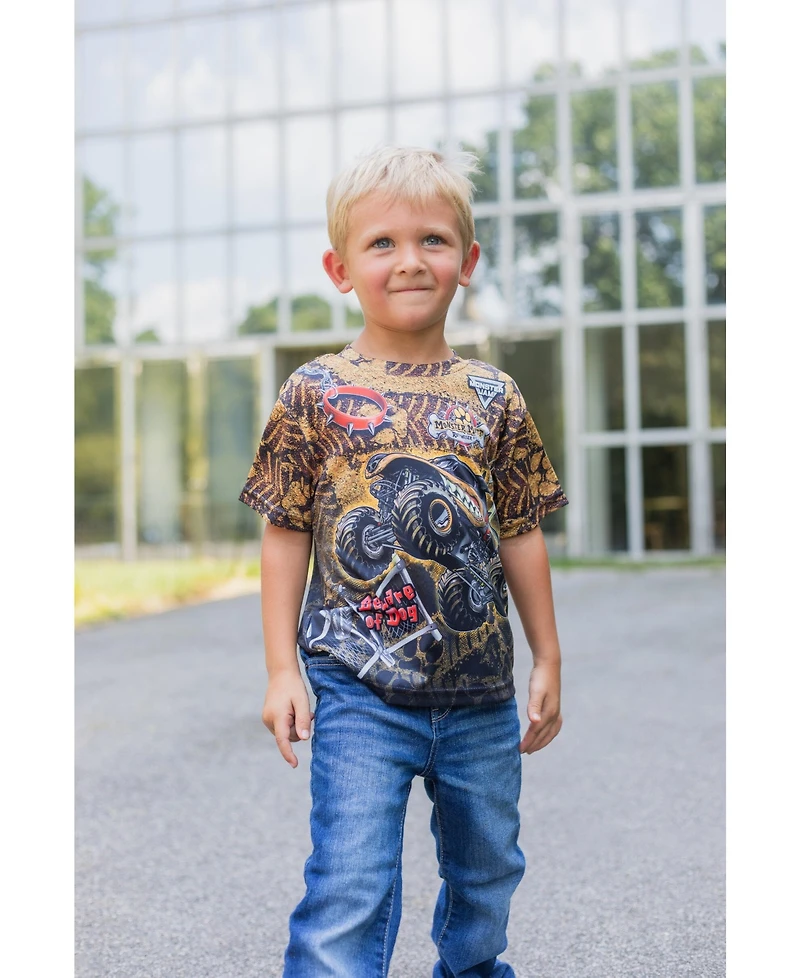 Monster Jam Grave Digger El Toro Loco Mohawk Warrior Maximum Destruction Truck T-Shirt Toddler| Child Boys