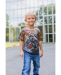 Monster Jam Grave Digger El Toro Loco Mohawk Warrior Maximum Destruction Truck T-Shirt Toddler| Child Boys