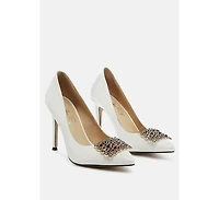 Women Cirrus Diamante Embellished Brooch Pumps