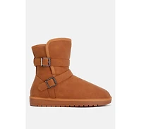 Womens basil buckle strap detail boots