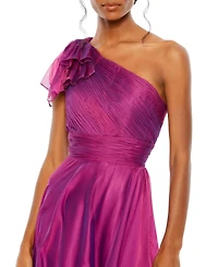 Women's Pleated One Shoulder Chiffon Gown