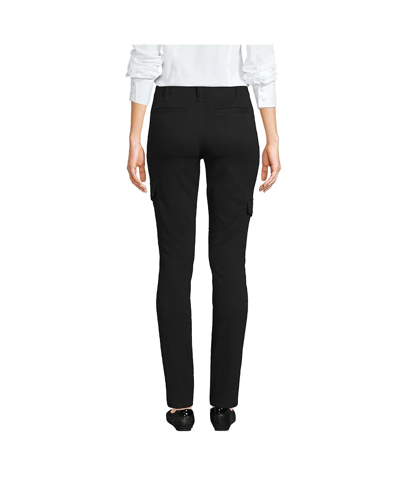 Lands' End Petite Mid Rise Slim Cargo Chino Pants