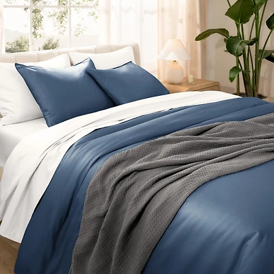 Bare Home Organic Cotton Sateen Duvet Cover Set King/California King
