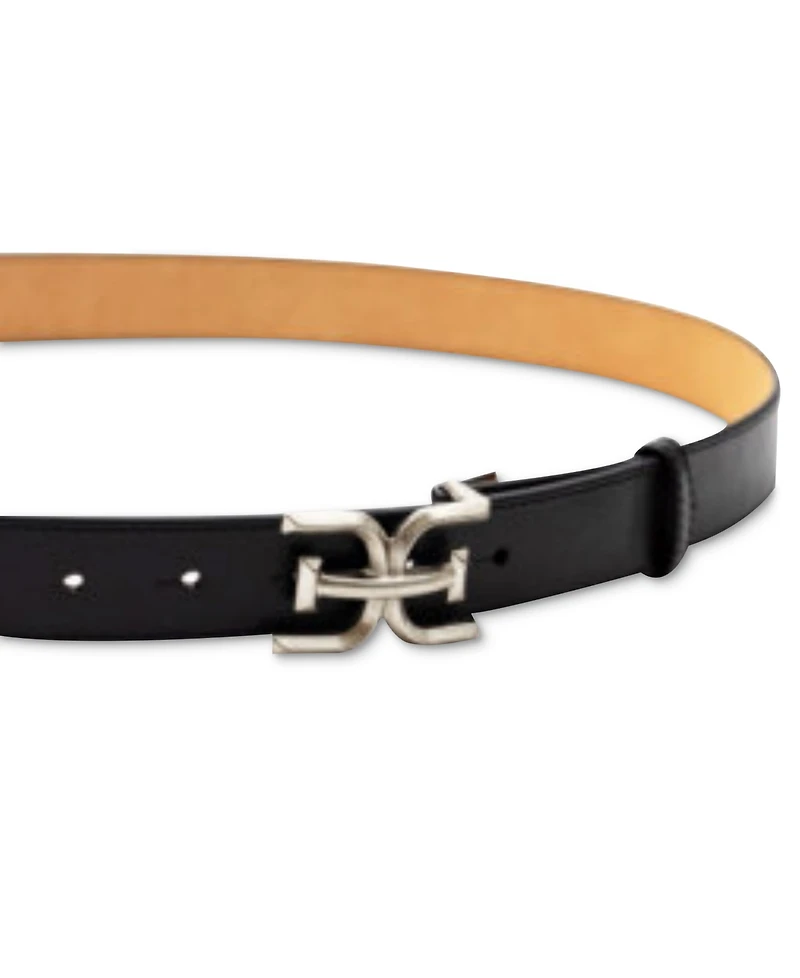 Sam Edelman Women's Slim Double-e Plaque Buckle Belt