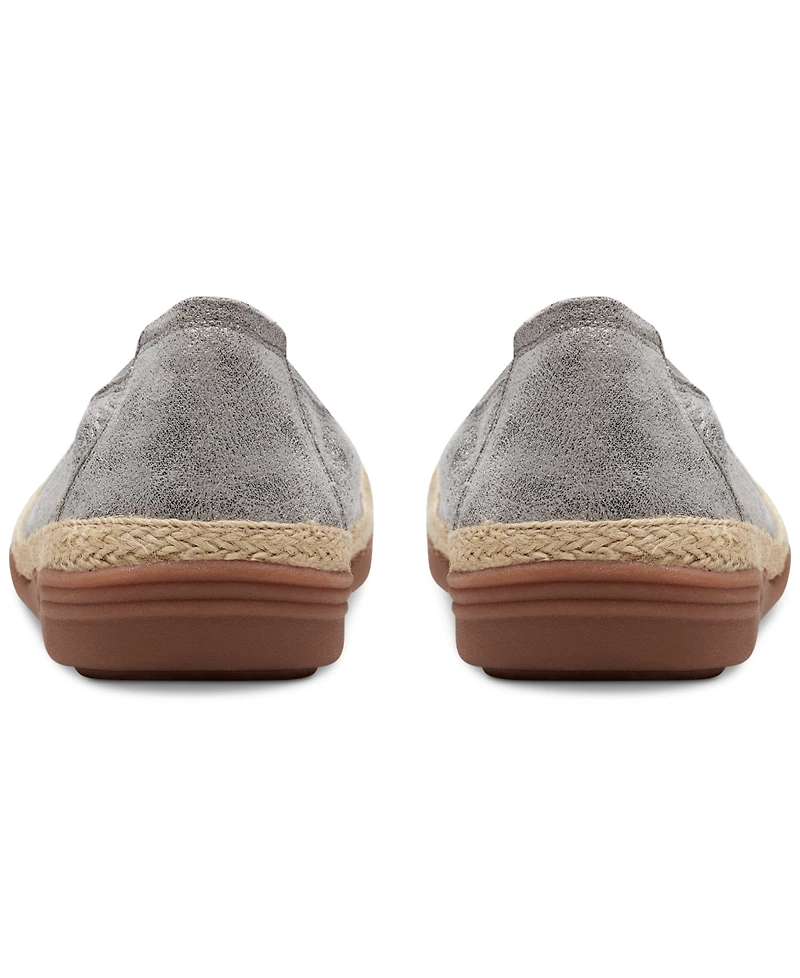 Clarks Women's Elaina Rae Textured Jute-Trim Flats