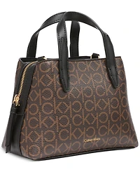 Calvin Klein Millie Signature Triple Compartment Crossbody with Zippered Coin Pouch