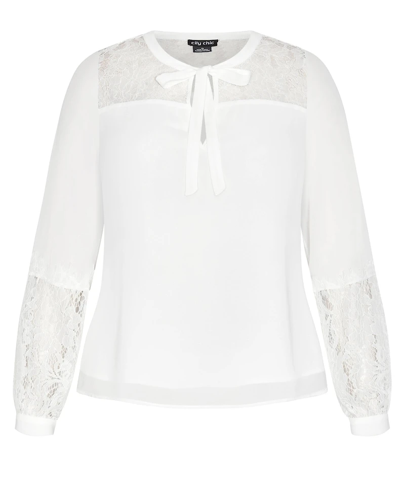 City Chic Plus Mysterious Lace Top