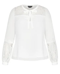 City Chic Plus Mysterious Lace Top