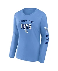 Women's Fanatics Light Blue, Navy Tampa Bay Rays T-shirt Combo Pack