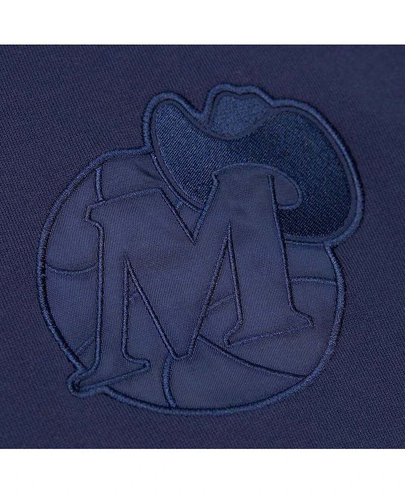 Men's Mitchell & Ness Navy Dallas Mavericks Hardwood Classics Tonal Pullover Hoodie