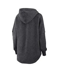 Women's Fanatics Charcoal Distressed Las Vegas Raiders Lounge Helmet Arch Pullover Hoodie