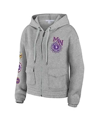 Women's Wear by Erin Andrews Heather Gray Minnesota Vikings Full-Zip Hoodie