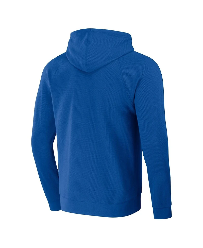 Men's Darius Rucker Collection by Fanatics Royal Distressed Los Angeles Dodgers Waffle-Knit Raglan Pullover Hoodie
