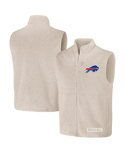 Men's Nfl x Darius Rucker Collection by Fanatics Oatmeal Buffalo Bills Full-Zip Sweater Vest