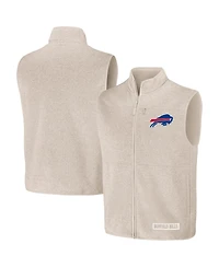 Men's Nfl x Darius Rucker Collection by Fanatics Oatmeal Buffalo Bills Full-Zip Sweater Vest
