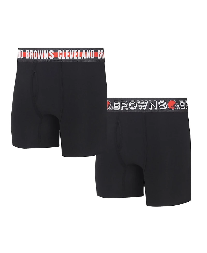Men's Concepts Sport Cleveland Browns Gauge Knit Boxer Brief Two-Pack