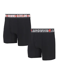 Men's Concepts Sport Cleveland Browns Gauge Knit Boxer Brief Two-Pack