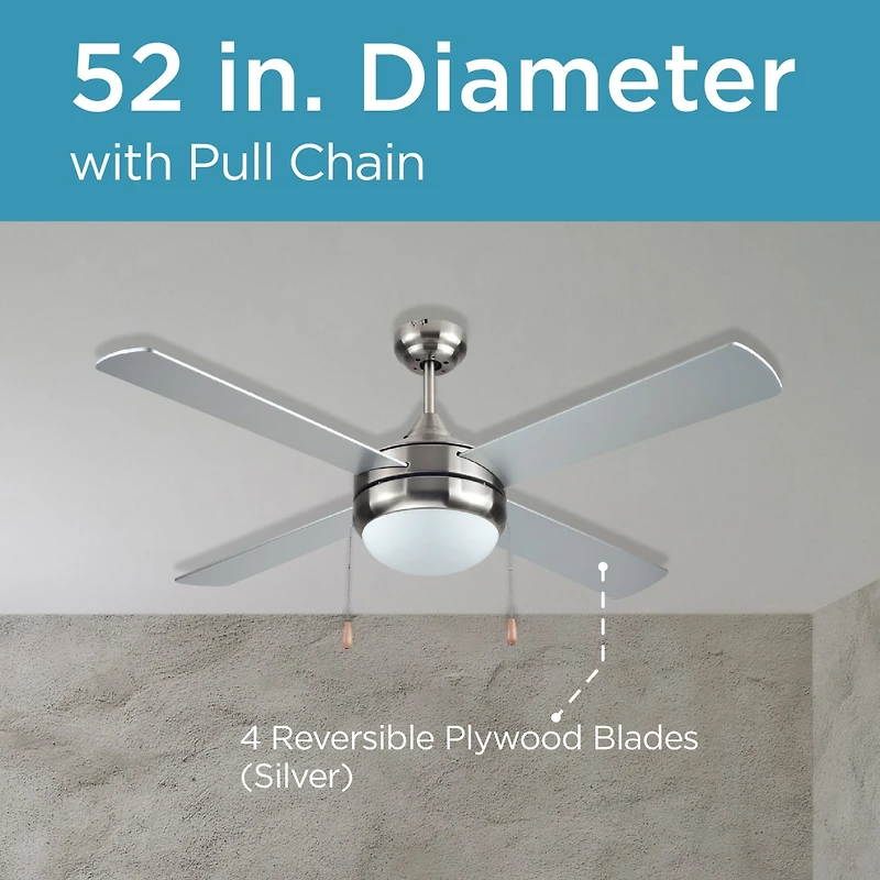 52 inch Celing Fan with Pull Chain