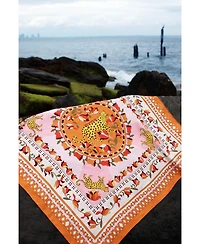 Jessie Zhao New York Double Sided Silk Scarf of Tropical Love