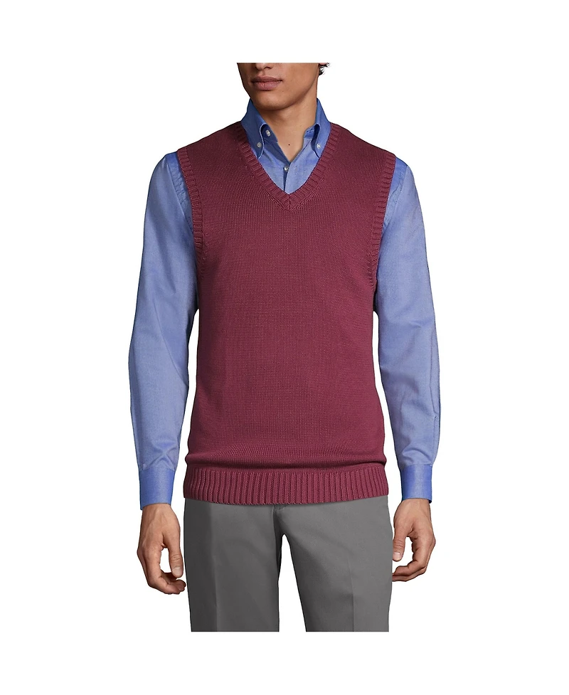 Lands' End Men's Cotton Modal Sweater Vest